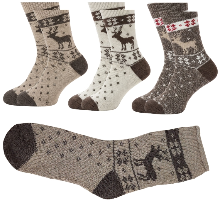 Skarpety Z Alpaki Norweskie Bezuciskowe Komfortowe 3-pak