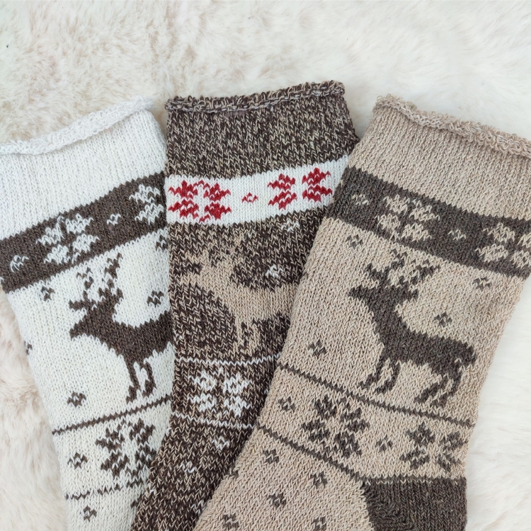 Skarpety Z Alpaki Norweskie Bezuciskowe Komfortowe 3-pak