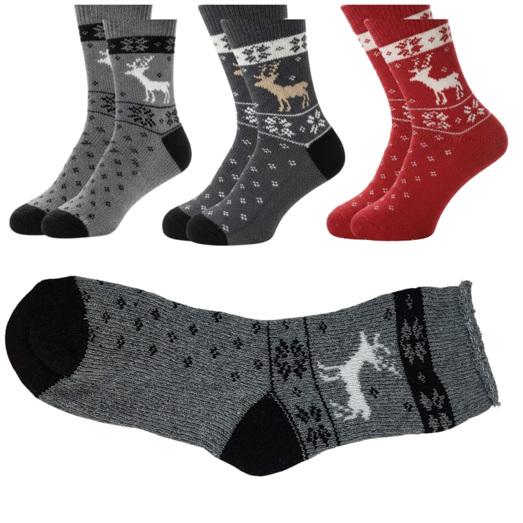 Skarpety Z Alpaki Norweskie Bezuciskowe Komfortowe 3-pak