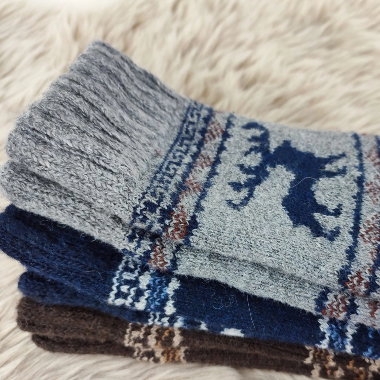 Skarpety Z Alpaki Wełniane Zimowe Bezuciskowe Na Mróz 3 Pak