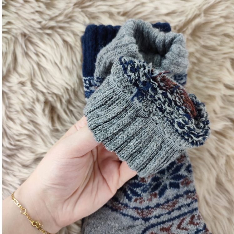 Skarpety Z Alpaki Wełniane Zimowe Bezuciskowe Na Mróz 3 Pak