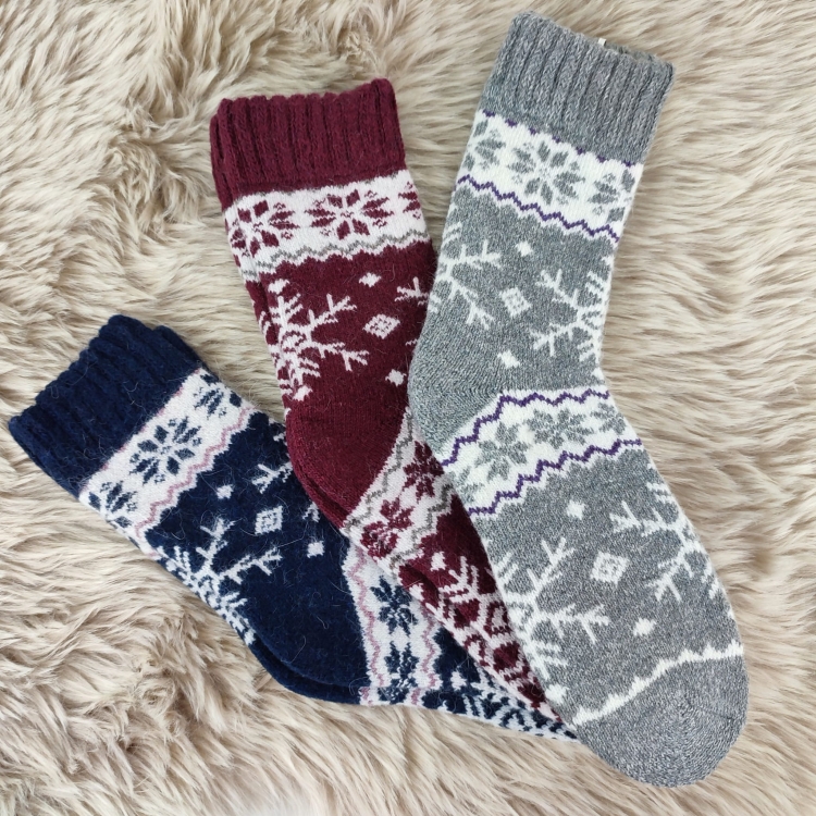 Skarpetki Z Alpaki Termiczne Zimowe Komfortowe Damskie 3-pak