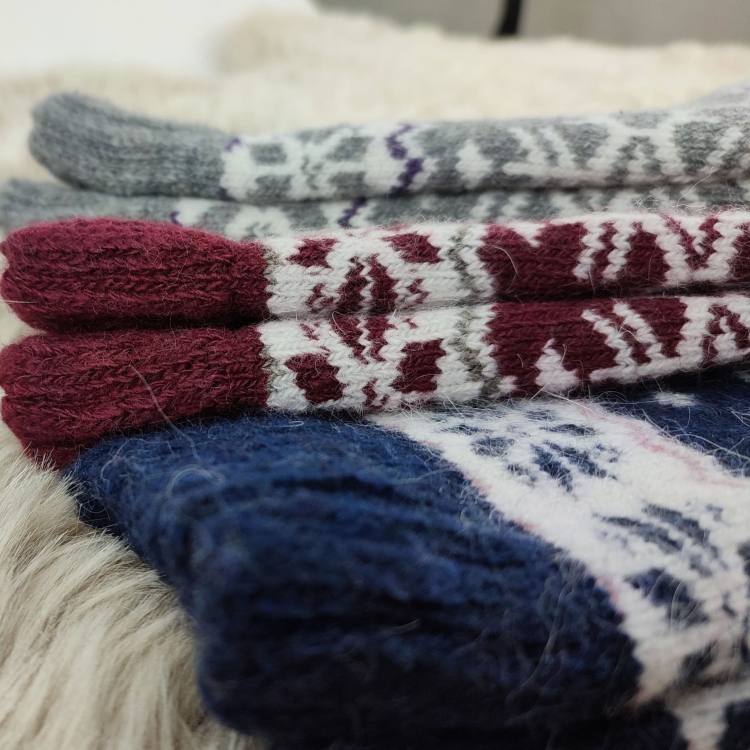 Skarpetki Z Alpaki Termiczne Zimowe Komfortowe Damskie 3-pak