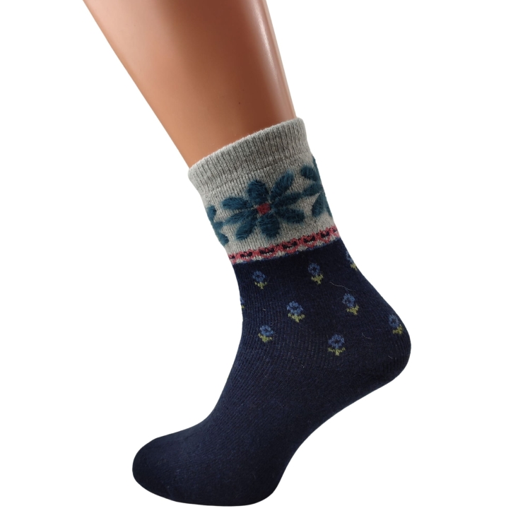 Długie Skarpety Damskie 100% Angora Wełniane Naturalne 3-pak