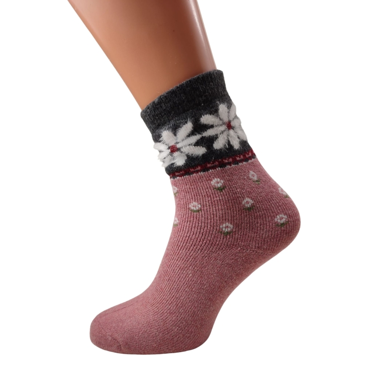 Długie Skarpety Damskie 100% Angora Wełniane Naturalne 3-pak