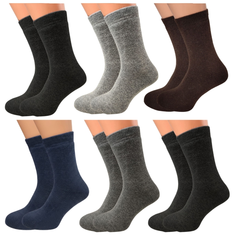 Ciepłe Skarpety Męskie Termiczne Na Mróz 100% Angora 6-pak