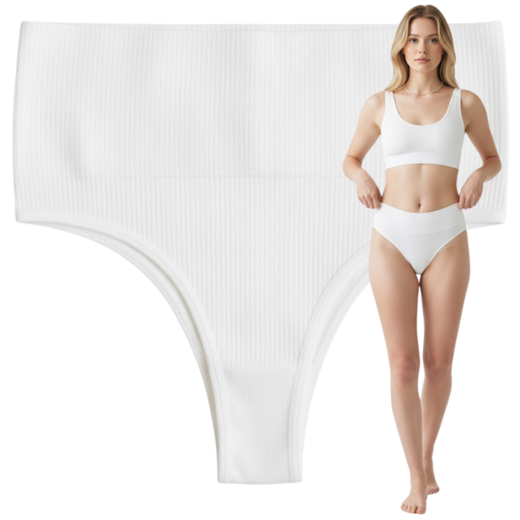 Majtki Brazyliany Prążek Wysoki Stan Damskie Modelujące