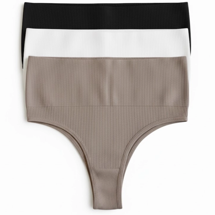 Majtki Brazyliany Prążek Wysoki Stan Damskie Modelujące