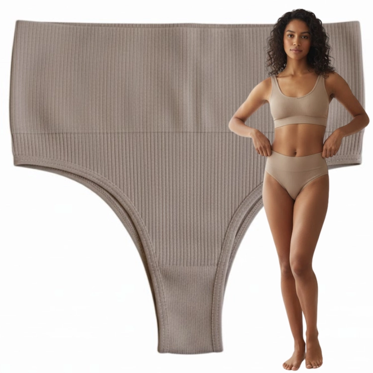 Majtki Brazyliany Prążek Wysoki Stan Damskie Modelujące
