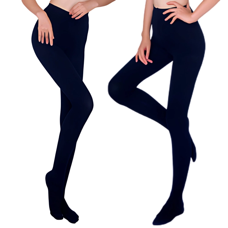 Rajstopy Ocieplane Ciepłe Damskie Grube Gładkie Granatowe