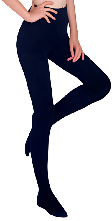 Rajstopy Ocieplane Ciepłe Damskie Grube Gładkie Granatowe