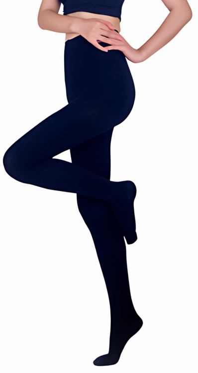 Rajstopy Ocieplane Ciepłe Damskie Grube Gładkie Granatowe