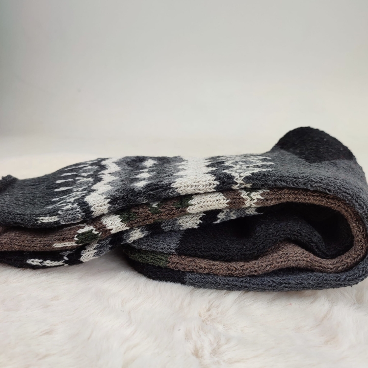 Skarpety Z Alpaki Bezuciskowe Długie Ciepłe Wełniane 6-Pak