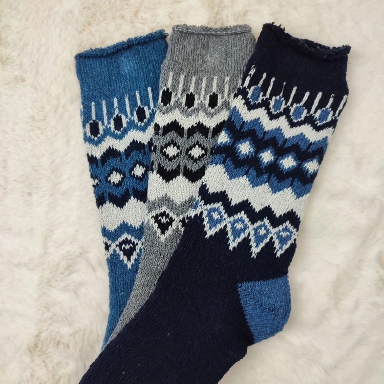 Skarpety Z Alpaki Bezuciskowe Długie Ciepłe Wełniane 6-Pak