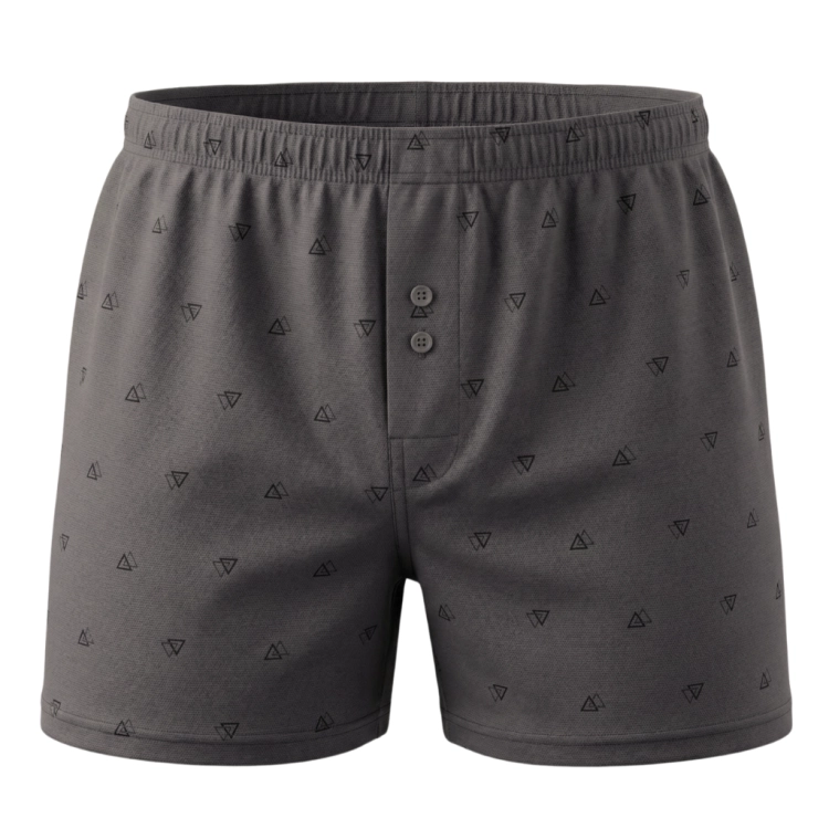 Bokserki męskie luźne szare 100% bawełna - krój bezuciskowy.