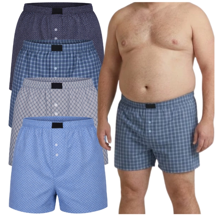 Zestaw 4 sztuk bokserek męskich luźnych mix wzorów i kolorów – idealne na prezent.