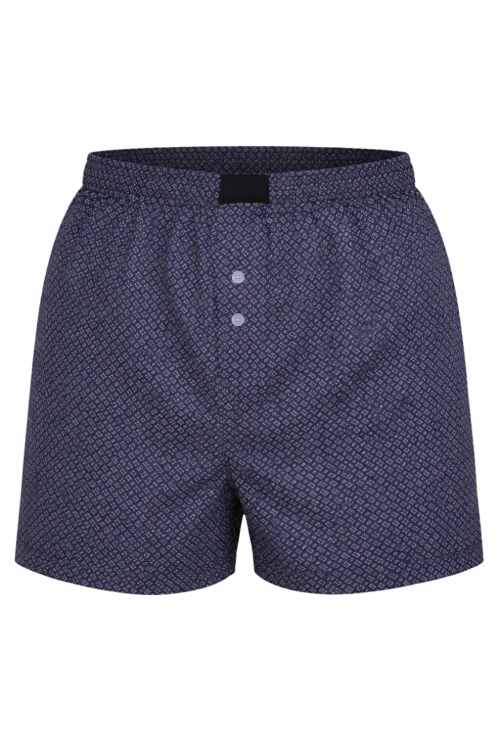 Granatowe bokserki męskie luźne wykonane z przewiewnej i miękkiej bawełny.