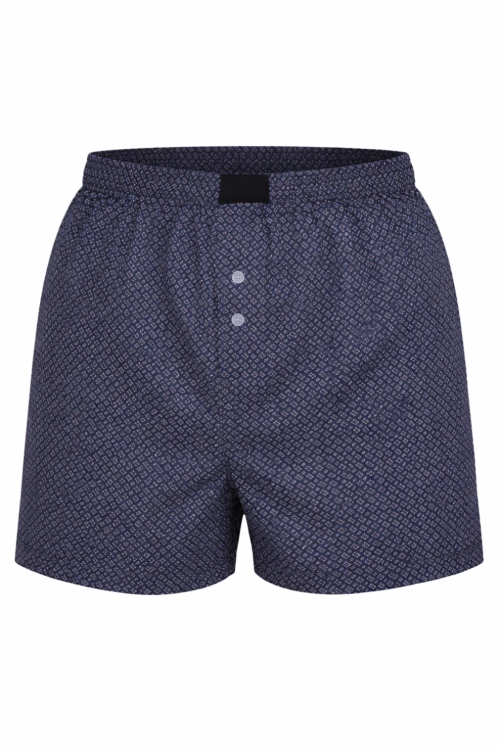 Granatowe bokserki męskie luźne wykonane z przewiewnej i miękkiej bawełny.